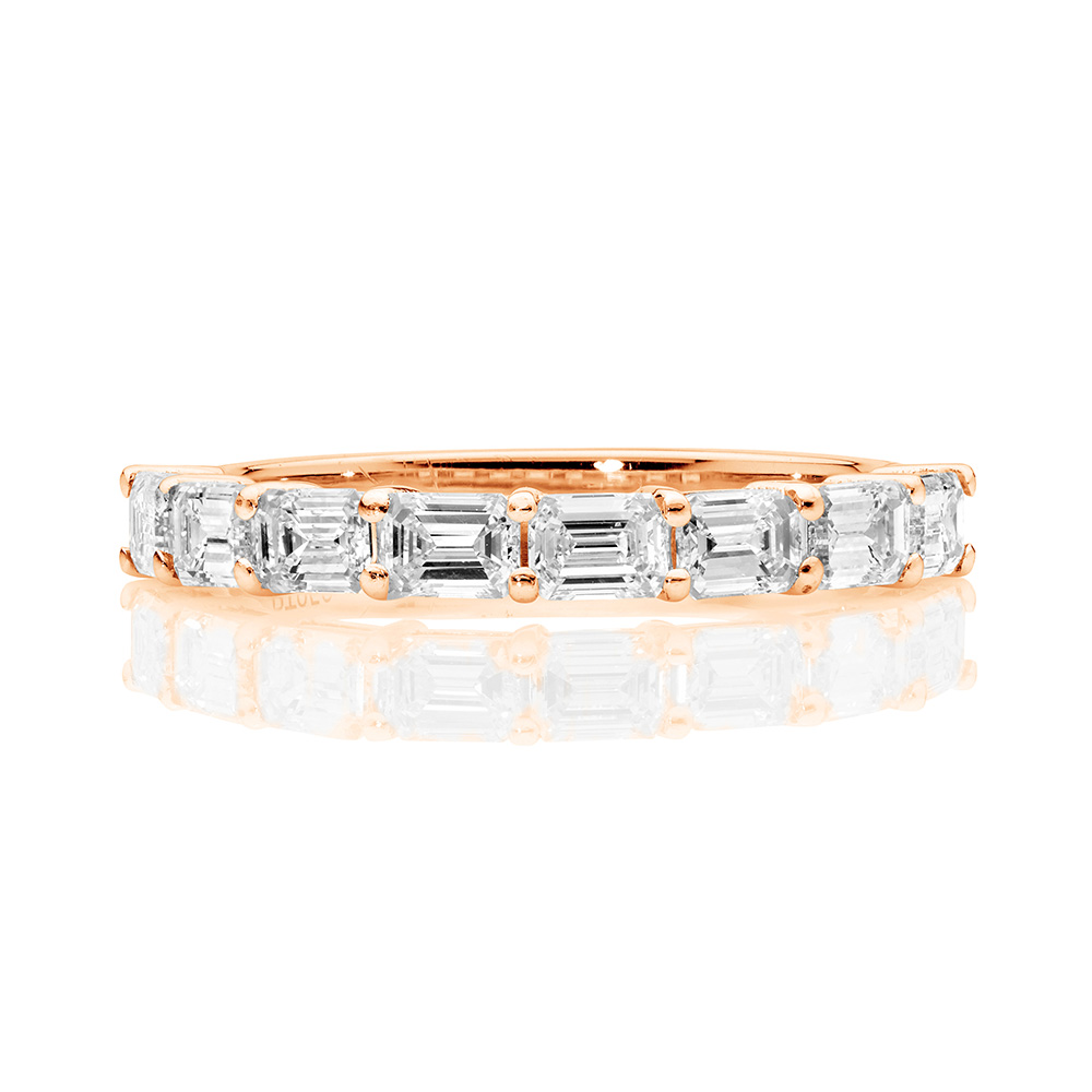 Horizontal Emerald Cut Wedding Ring | Australian Diamond Brokers